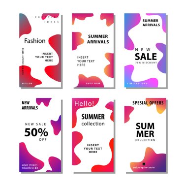 sıvı gradyan elemanı ile satış afiş arka plan ayarlayın. Afiş satışı, sunum, sosyal medya hikayeleri, hikaye, promosyon, el ilanı, poster ve broşür için uygundur