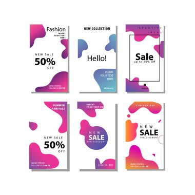 sıvı gradyan elemanı ile satış afiş arka plan ayarlayın. Afiş satışı, sunum, sosyal medya hikayeleri, hikaye, promosyon, el ilanı, poster ve broşür için uygundur