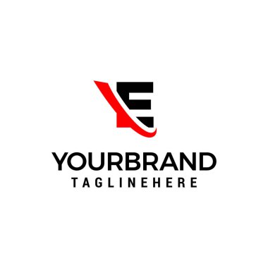 dilim elemanı grafik vektör şablonu ile ilk harf E logosu