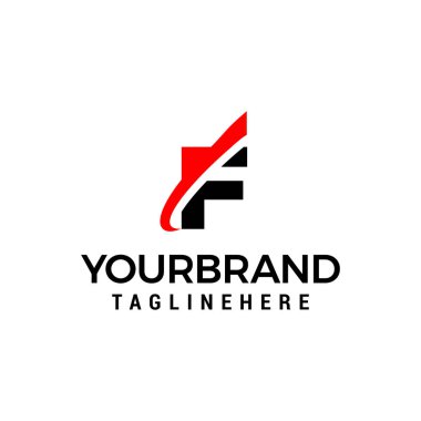 dilim elemanı grafik vektör şablonu ile ilk harf F logosu