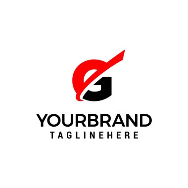 dilim elemanı grafik vektör şablonu ile ilk harf G logosu