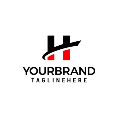 dilim elemanı grafik vektör şablonu ile ilk harf H logosu