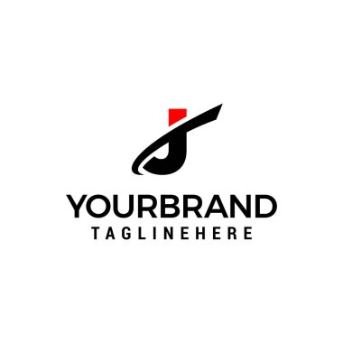 dilim elemanı grafik vektör şablonu ile ilk harf J logosu