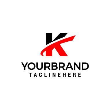 dilim elemanı grafik vektör şablonu ile ilk harf K logosu
