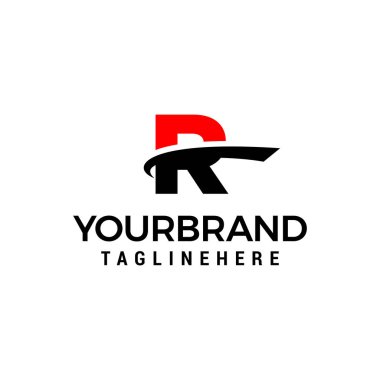 dilim elemanı grafik vektör şablonu ile ilk harf R logosu