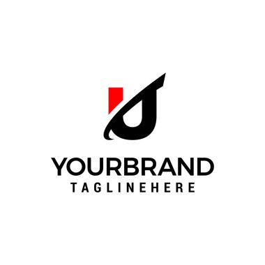 dilim elemanı grafik vektör şablonu ile ilk harf U logosu