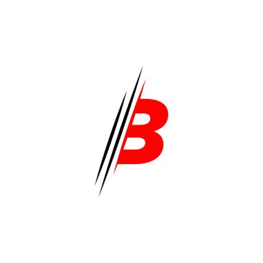 Mektup B logosu grafik zarif ve benzersiz dilimli tasarım şablonu Vektör