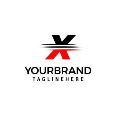 Letter X logo grafik zarif ve benzersiz dilimli tasarım şablonu Vektör