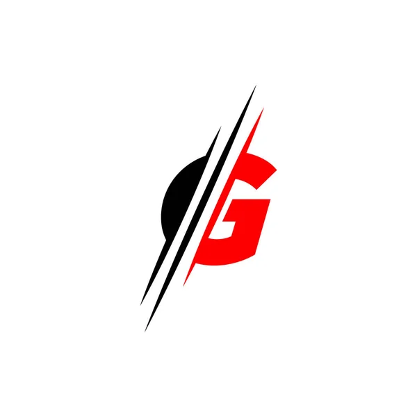 Carta G logo gráfico elegante y único en rodajas plantilla de diseño Vector — Vector de stock