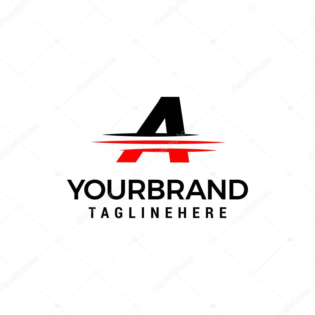 Letter A logo graphic elegant and unique sliced design template Vector
