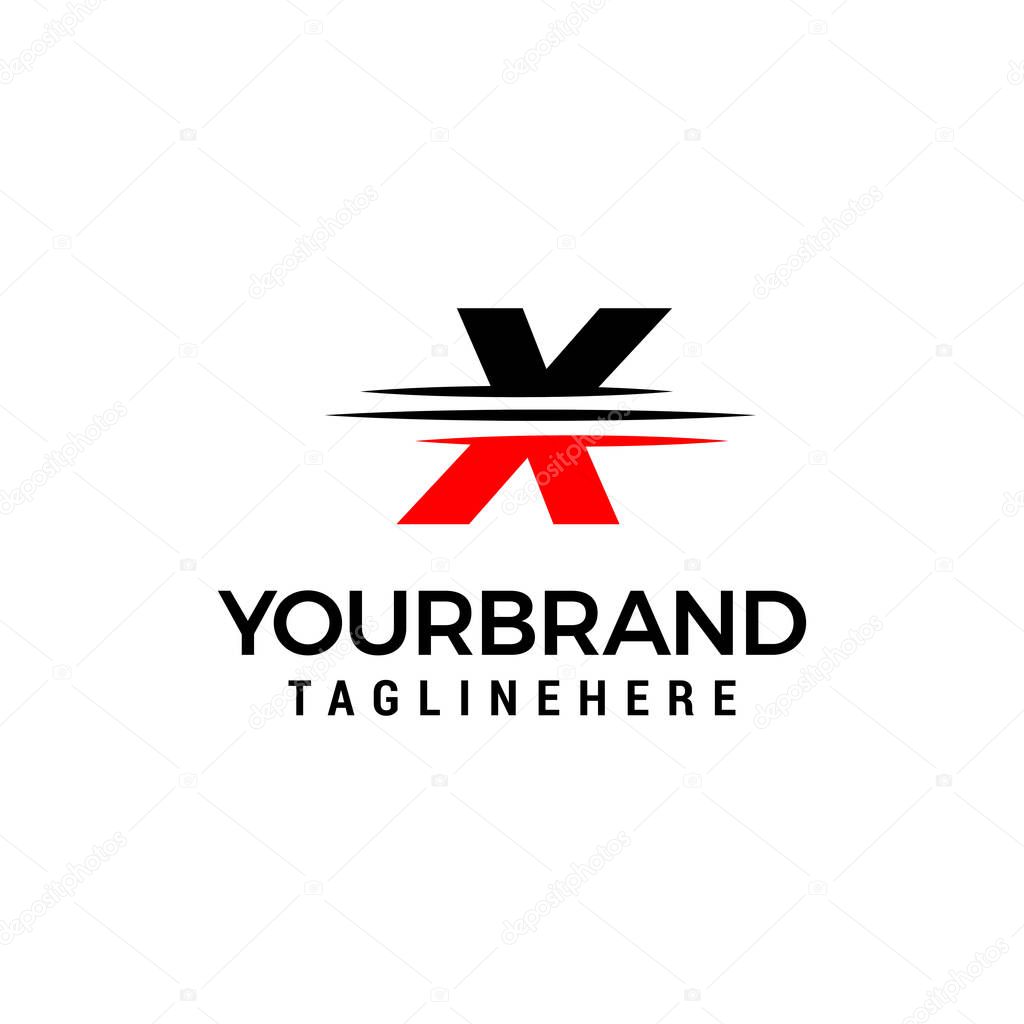 Letter X logo graphic elegant and unique sliced design template Vector