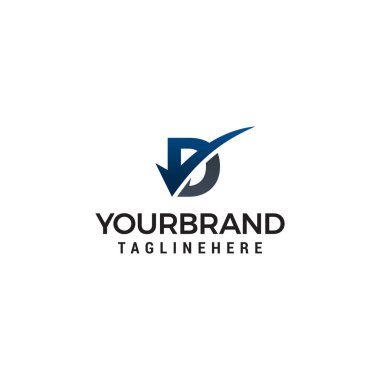 D Harfi Kontrol Listesi Logo Şablonu ile