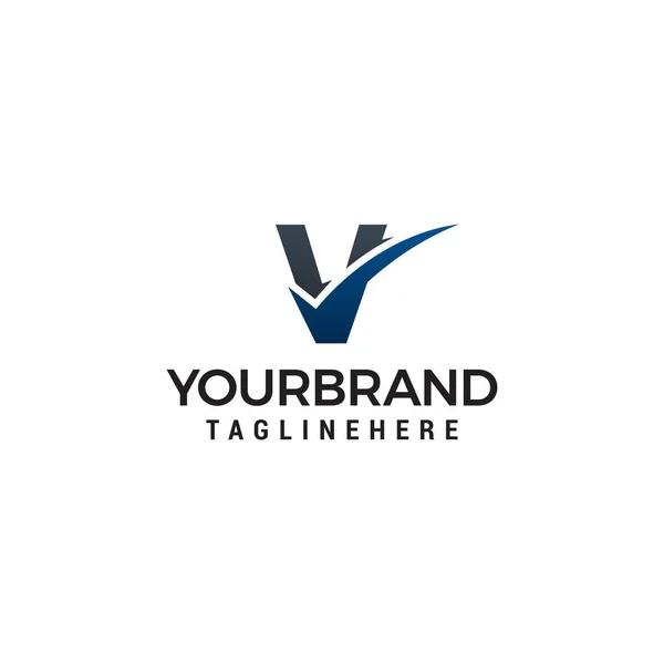 Lettera V con Checklist Logo Template — Vettoriale Stock