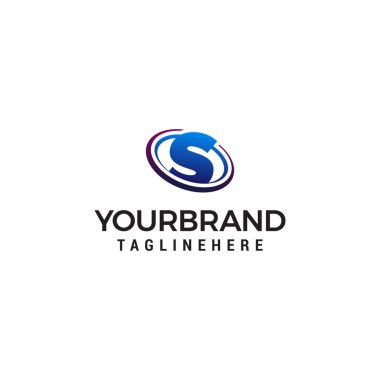 Swoosh Letter S teknoloji logo konsept şablonu
