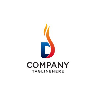 ilk D Harfi yangın logo tasarımı. yangın şirket logoları, petrol şirketleri, madencilik şirketleri, yangın logoları, pazarlama, kurumsal iş logoları. Simge. Vektör