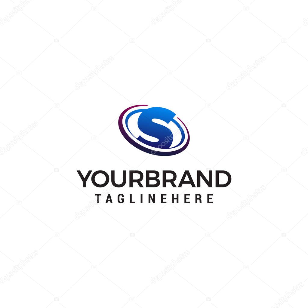Swoosh Letter S technology logo concept template
