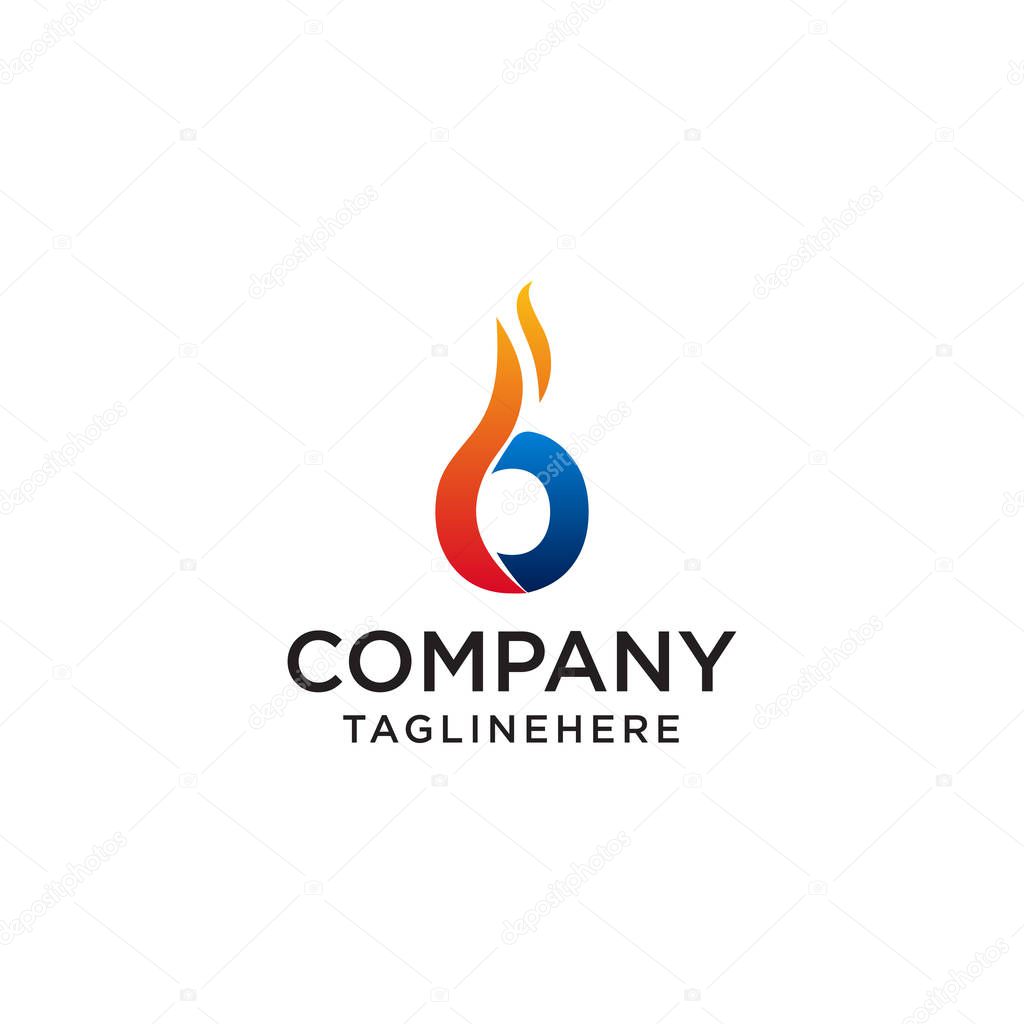 Initial Letter Ofire logo design. fire company logos, oil companies, mining companies, fire logos, marketing, corporate business logos. icon. vector