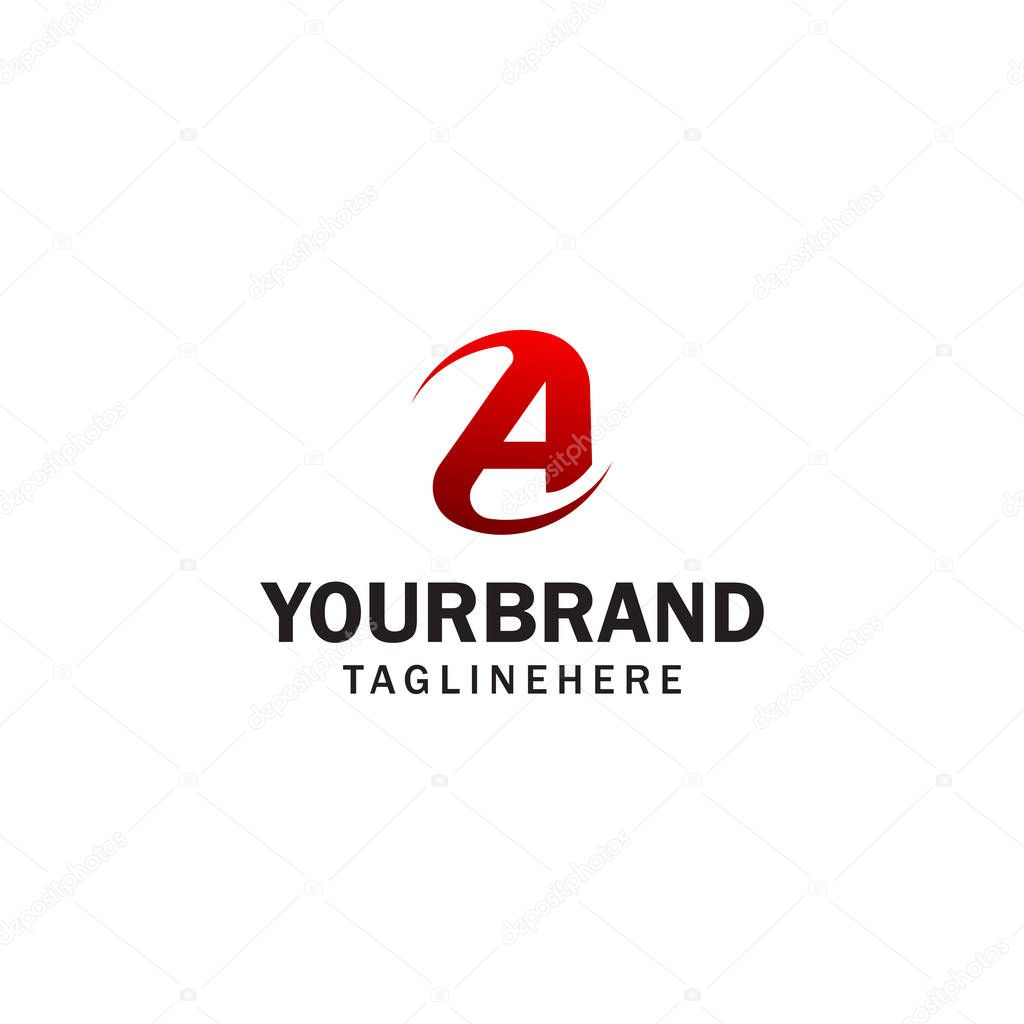 Letter A spin rotation logo design concept template