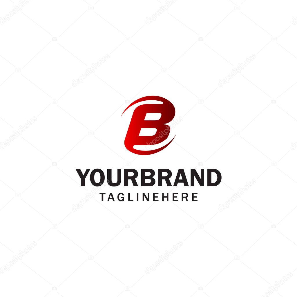 Letter B spin rotation logo design concept template