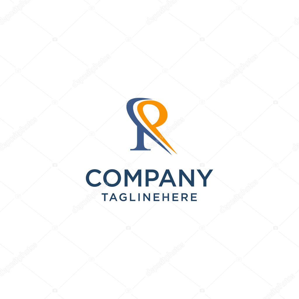 Letter R luxury swoosh corporate logo design concept template