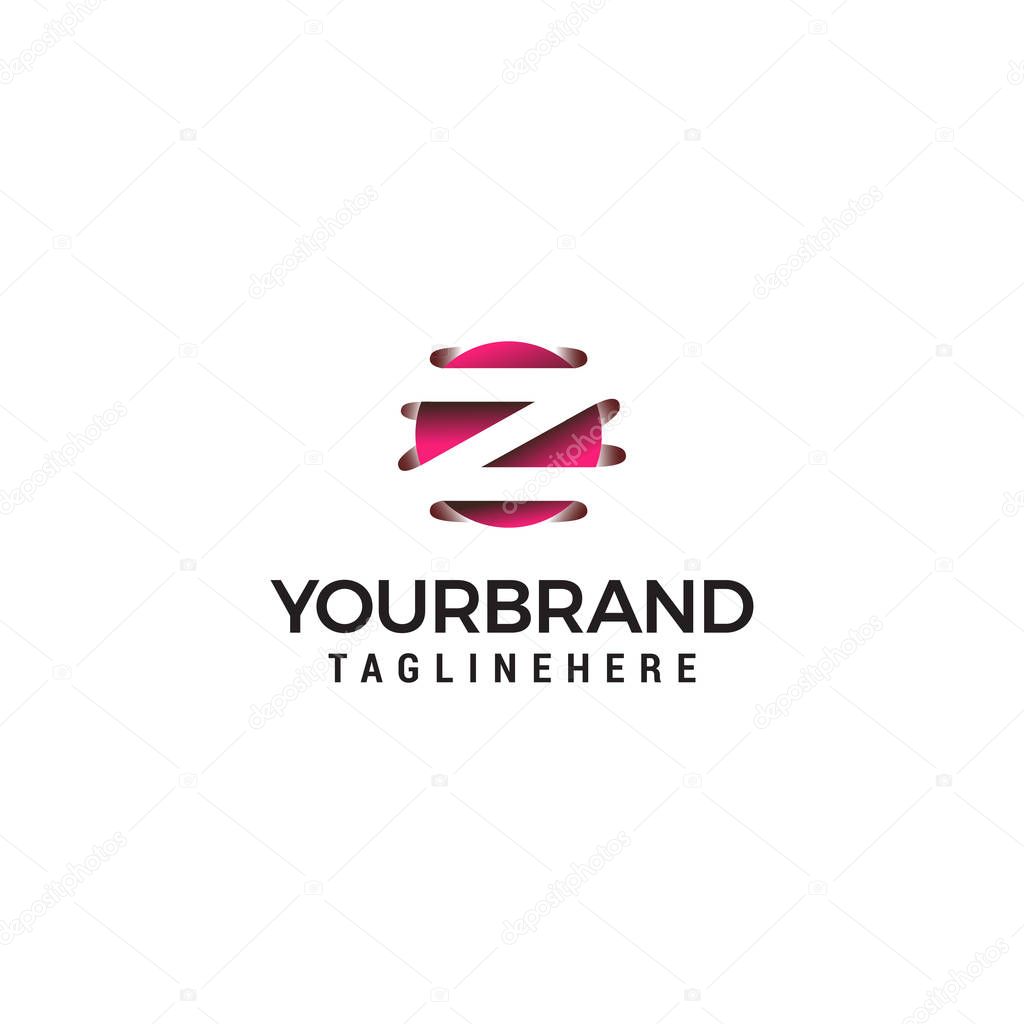 Letter Z in circle shape logo design concept template