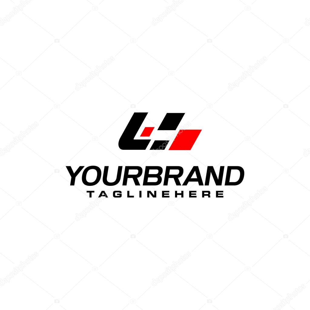 Auto speed letter L with race element logo template vector