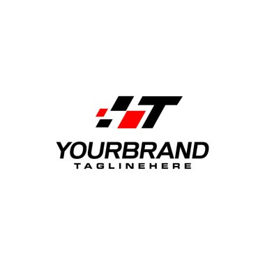 Yarış elemanı logo şablonvektörü ile otomatik hız harfi T