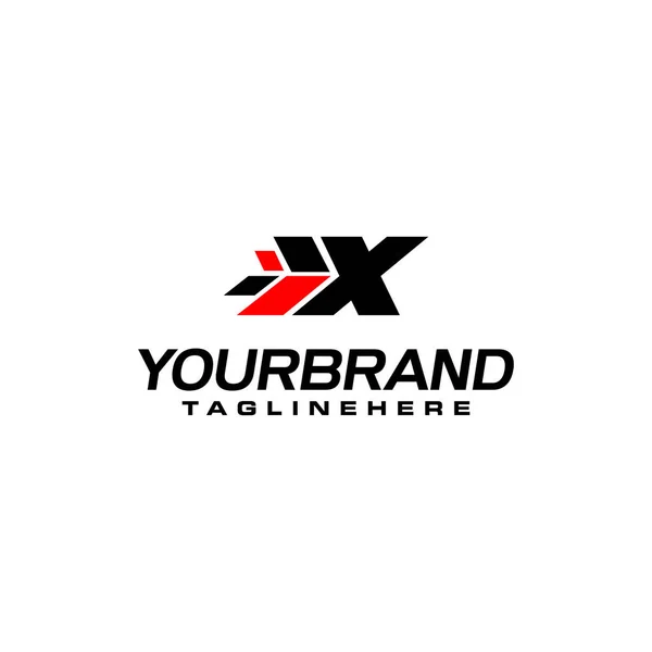 Auto velocità lettera X con elemento gara logo modello vettoriale — Vettoriale Stock