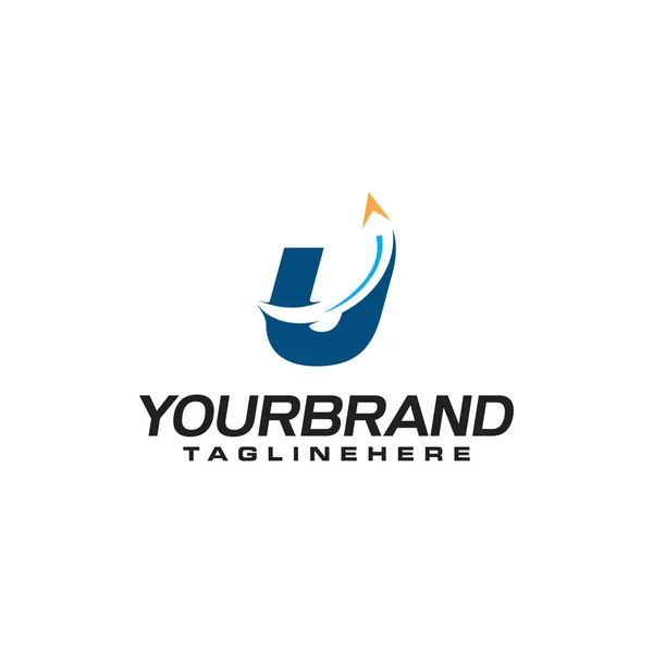 Lettre initiale logo U avec forme de flèche, lettre B modèle de logo d'entreprise de voyage — Image vectorielle