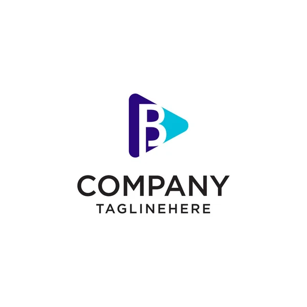 Play media letter B logo ontwerpconcept sjabloon — Stockvector