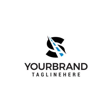 S mektup yol yolu logosu yaratıcı tasarım şablonu