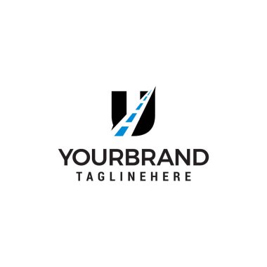 U mektup yol yolu logosu yaratıcı tasarım şablonu