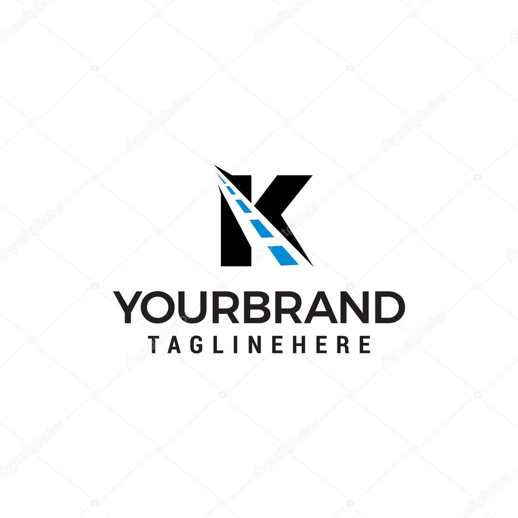 K letter road way logo creative design template