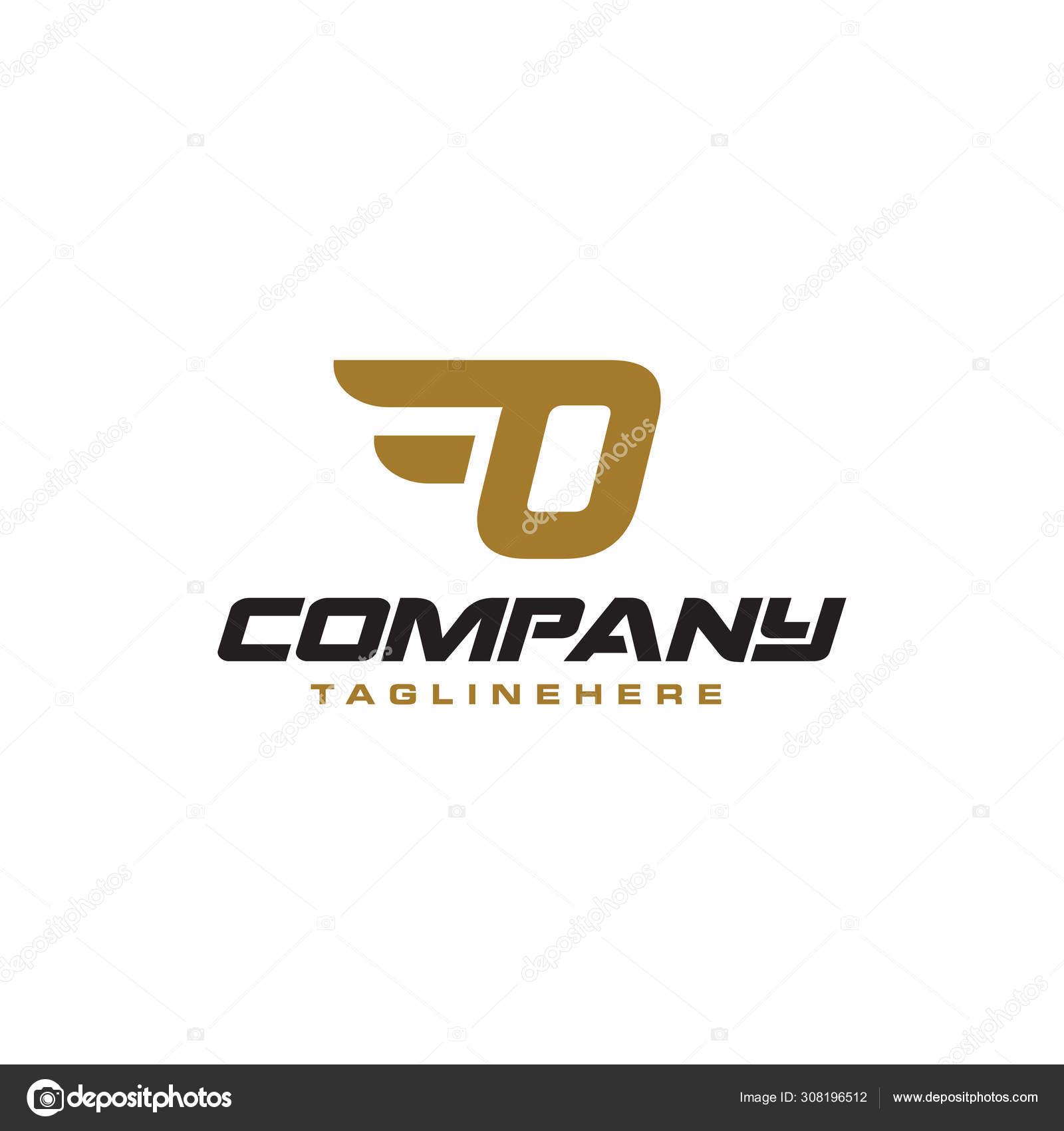 Letter O Logo With Simple Wings Design Element Vector Template