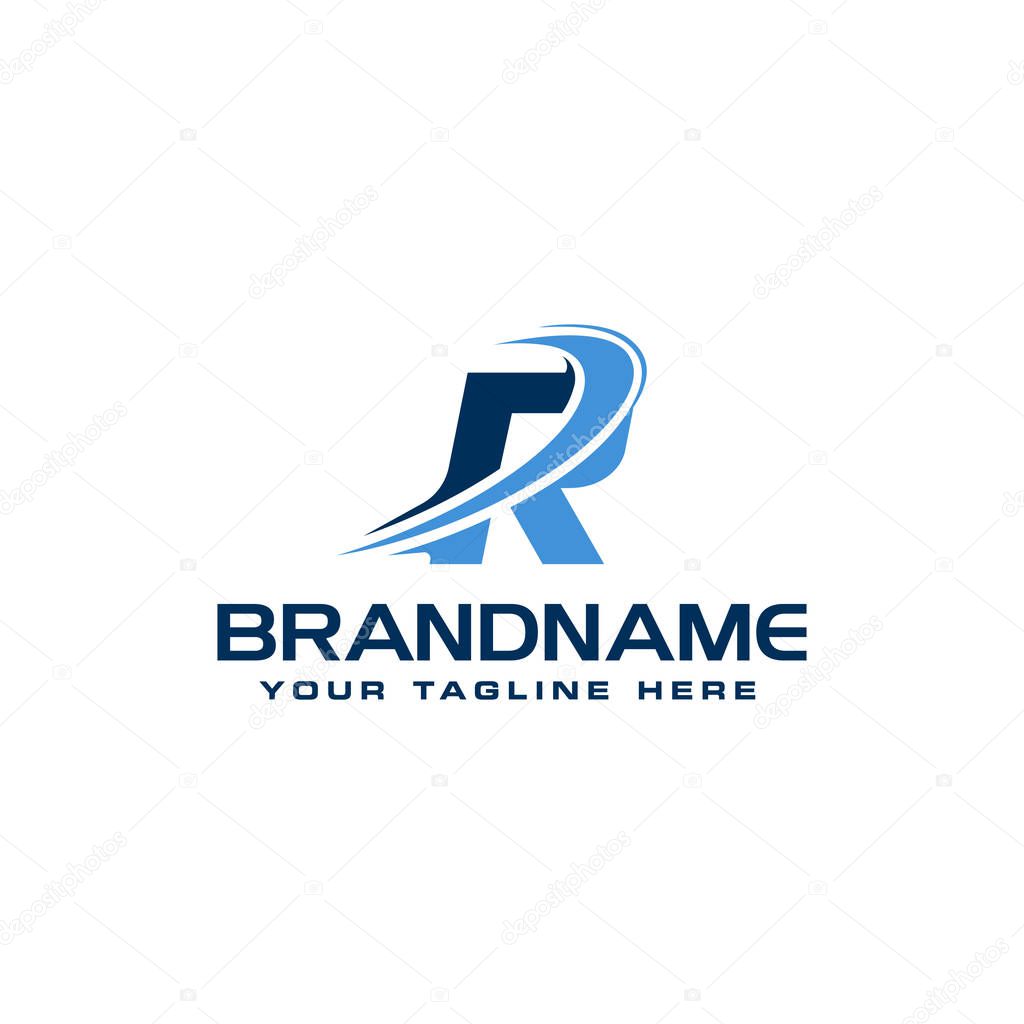 Letter R technology Solution Logo design concept template
