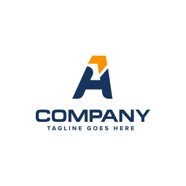 A harfi ve ok logosu tasarım vektörü. Soyut logo tasarımı.