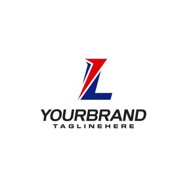 L harfini oluşturan benzersiz logo şirketinizle eşleşir. logo ilham L