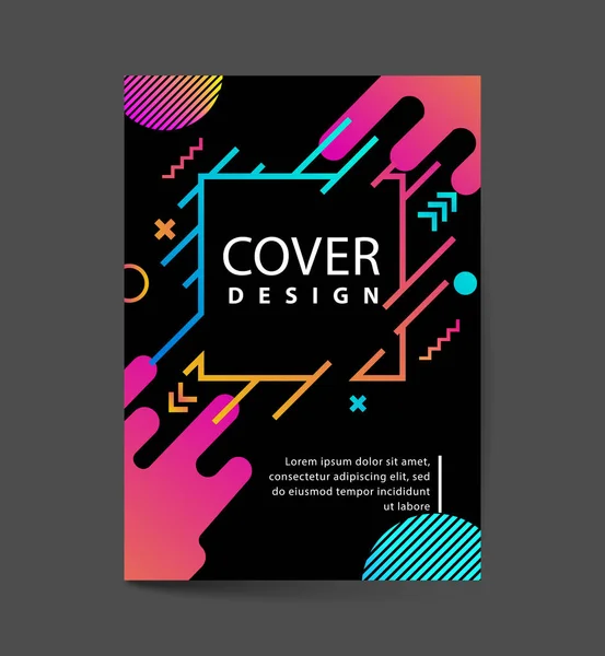 Covers with Flat & Dynamic Design. Geometric shapes Dynamic wavy form with irregular parallel rounded lines in motion. Applicable for Banners, Placards, Posters, Flyers and Banner Designs. — Stock Vector