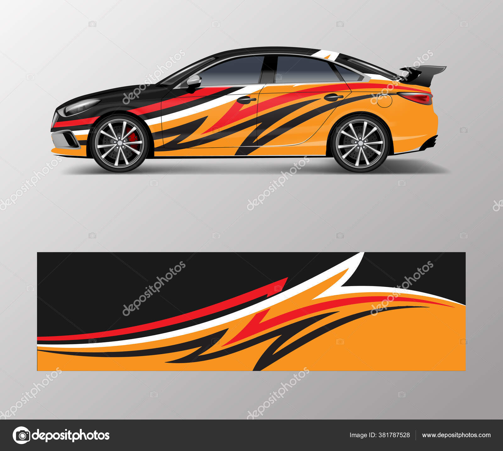 Voiture De Sport Autocollant Design Vecteur Illustration Stock