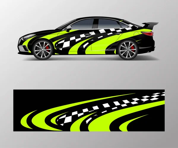 Sport Auto Corsa Avvolgere Design Progettazione Vettoriale Vettore Grafico Astratto — Vettoriale Stock