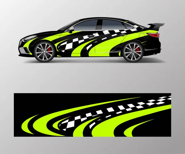 Sportwagen Wrap Design Vektordesign Abstrakte Rennsport Grafik Vektor Für Sportwagen — Stockvektor