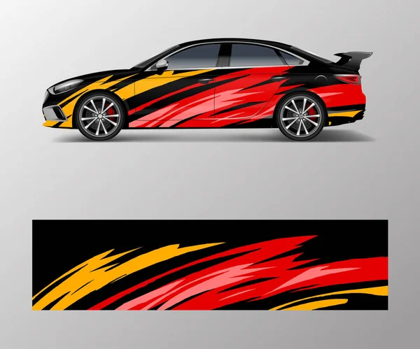 Diseño Envoltura Para Coche Deportivo Personalizado Deporte Carreras Coches Envolver — Vector de stock