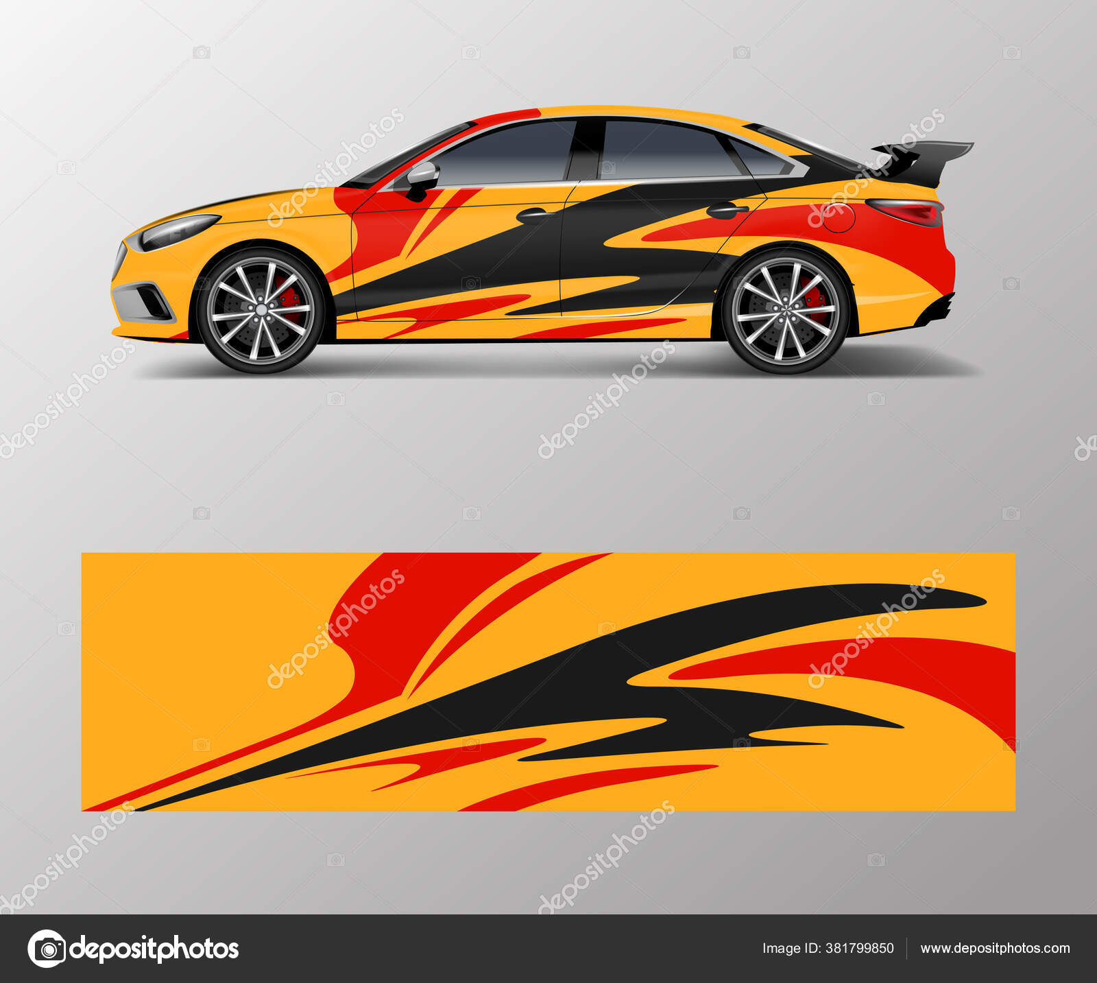 Vetor Design Embalagem Carro Corrida Design Adesivos Carro