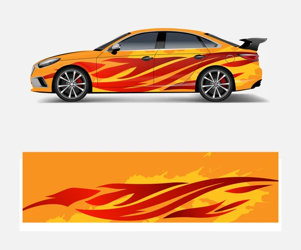 Autócsomagolás Design Sport Autó Car Wrap Design Márkaépítés Szolgáltatások Cég — Stock Vector