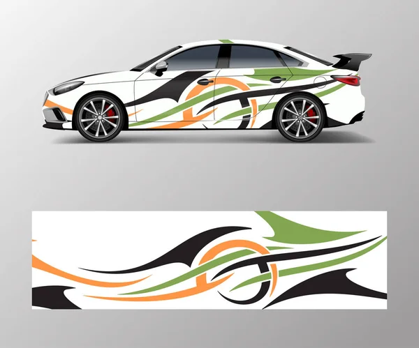 Diseño Envoltura Coche Carreras Diseño Envoltura Para Coche Deportivo Personalizado — Vector de stock