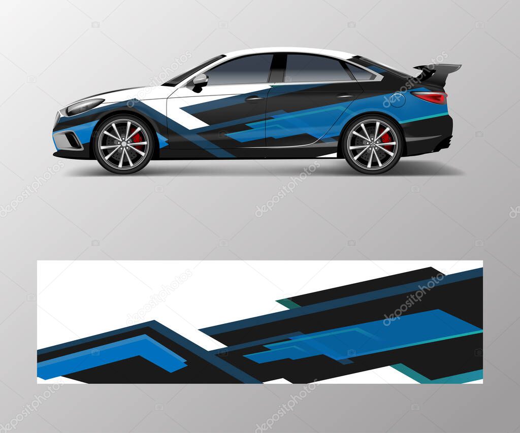 Sport car racing wrap design. vector design. abstract Racing graphic vector for sport car wrap design