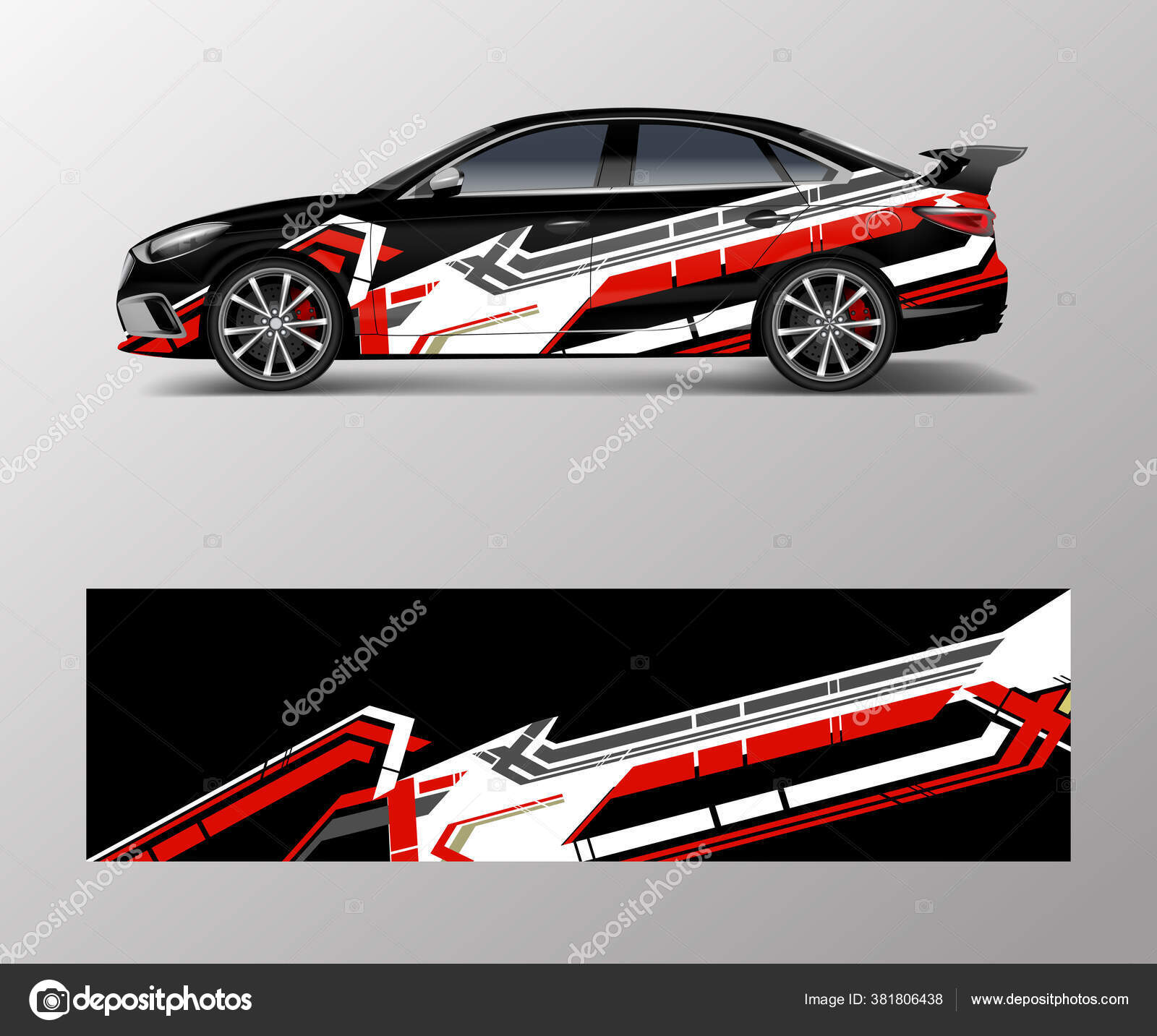 Vetor Design Embalagem Carro Corrida Design Adesivos Carro