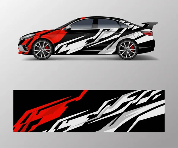 Autócsomagolás Design Sport Autó Car Wrap Design Márkaépítés Szolgáltatások Cég — Stock Vector