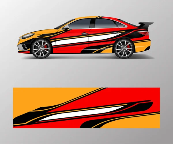レーシングスポーツカーのデザインのための近代的なレースカーラップストリップ — ストックベクタ