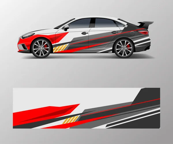 要旨スポーツカーラップデカールとステッカーデザイン ベクトルEps10形式 — ストックベクタ